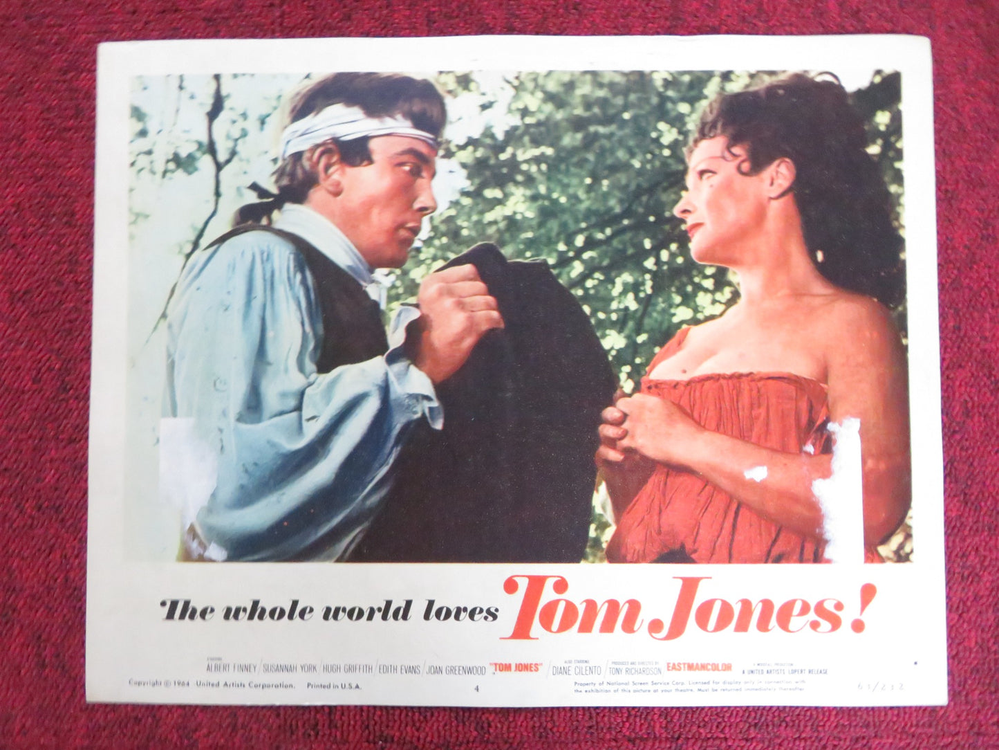 TOM JONES US LOBBY CARD FULL SET ALBERT FINNEY SUSANNAH YORK 1963