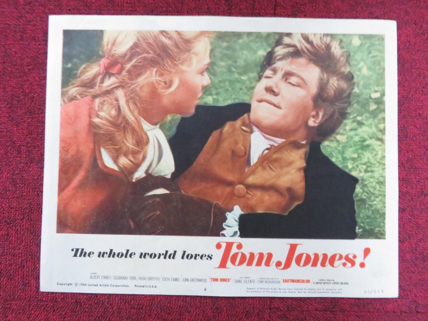 TOM JONES US LOBBY CARD FULL SET ALBERT FINNEY SUSANNAH YORK 1963