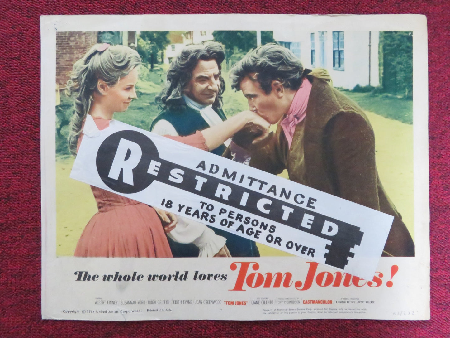 TOM JONES US LOBBY CARD FULL SET ALBERT FINNEY SUSANNAH YORK 1963