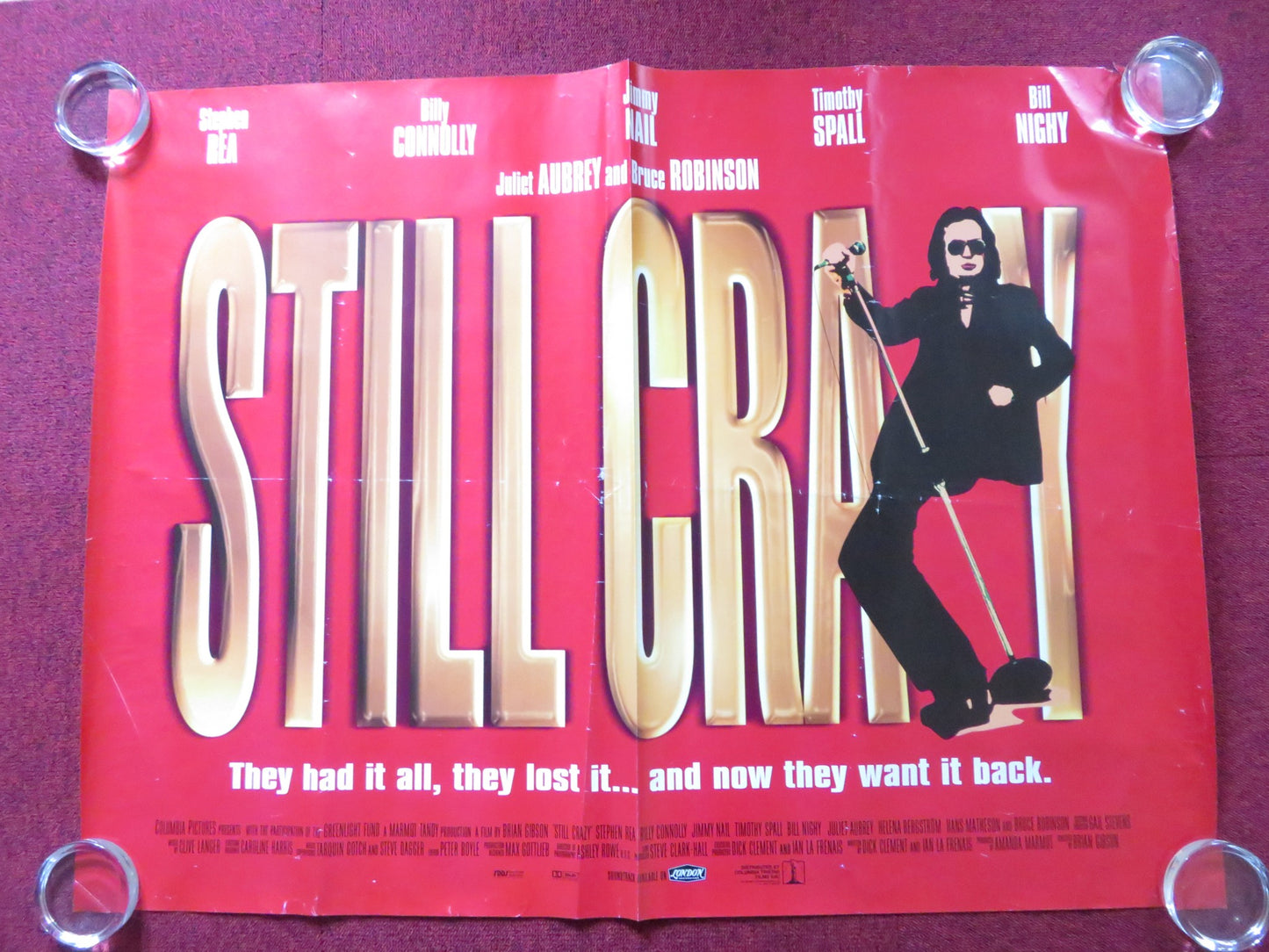 STILL CRAZY UK QUAD (30"x 40") ROLLED POSTER STEPHEN REA BILLY CONNOLLY 1998