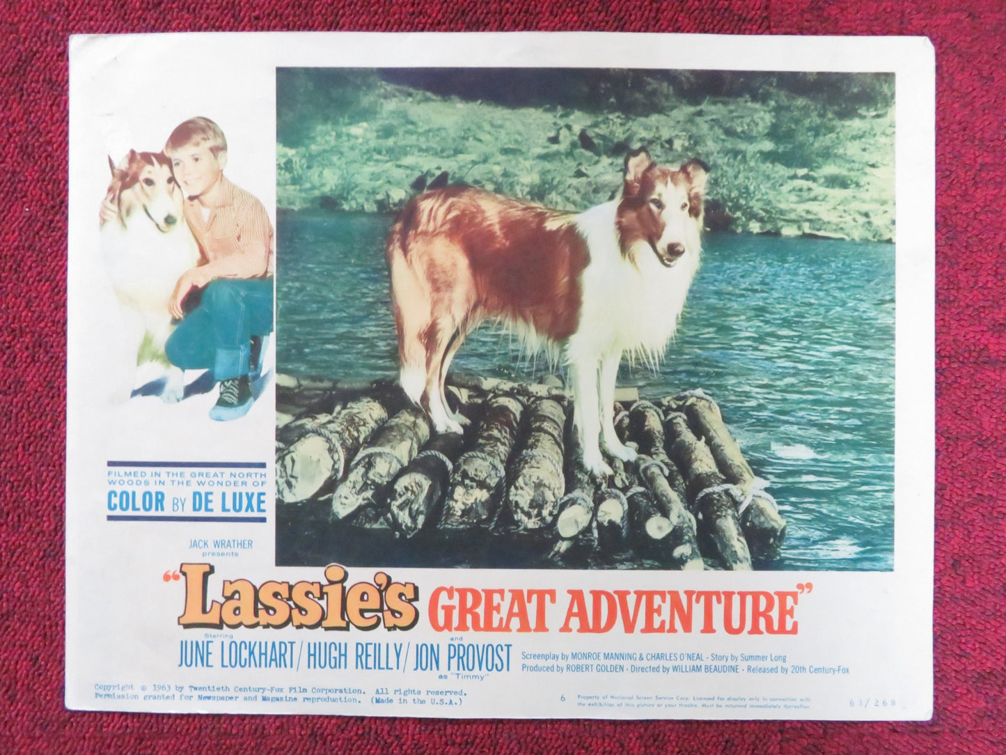 LASSIE'S GREAT ADVENTURE US LOBBY CARD FULL SET JUNE LOCKHART HUGH REILLY 1963