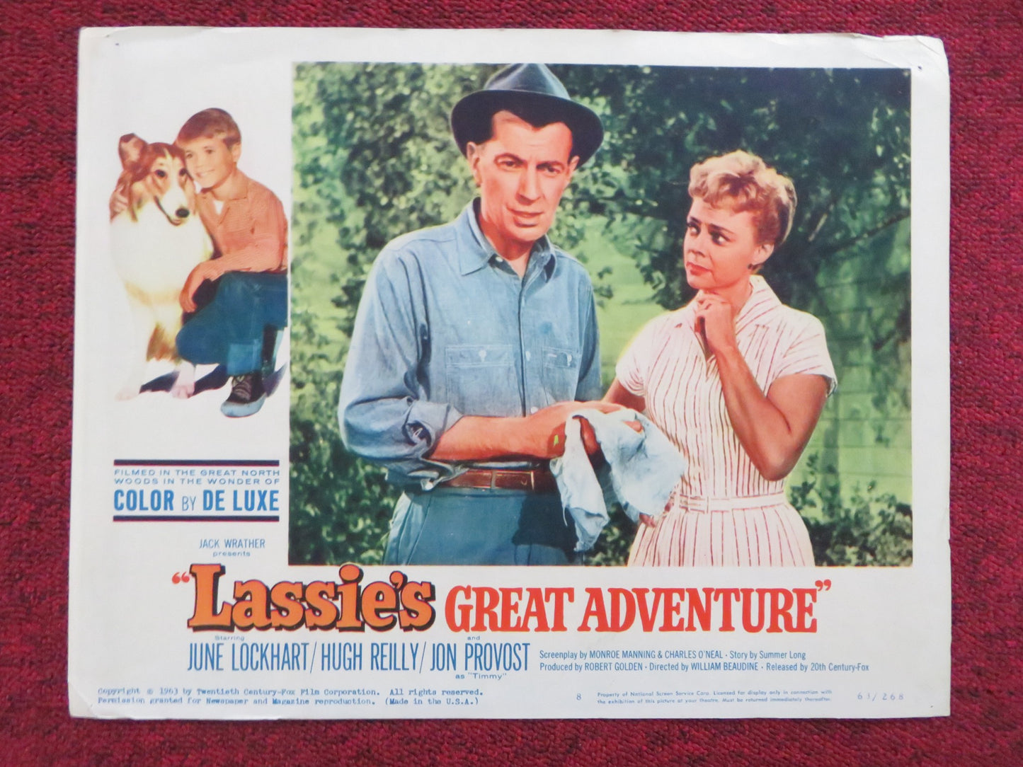 LASSIE'S GREAT ADVENTURE US LOBBY CARD FULL SET JUNE LOCKHART HUGH REILLY 1963