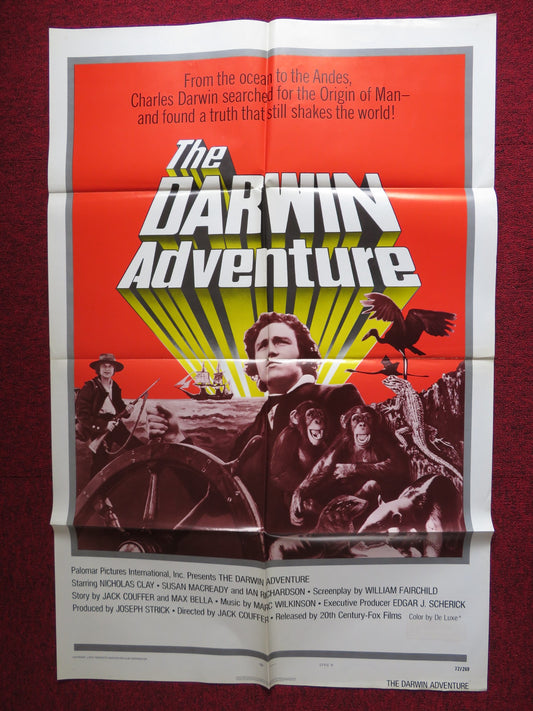 THE DARWIN ADVENTURE - STYLE B FOLDED US ONE SHEET POSTER NICHOLAS CLAY 1972