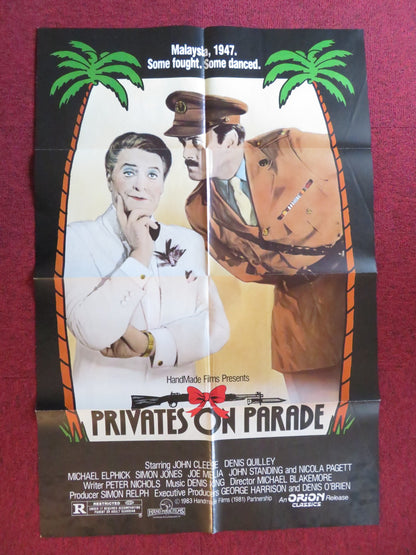 PRIVATES ON PARADE FOLDED US ONE SHEET POSTER JOHN CLEESE DENIS QUILLEY 1983