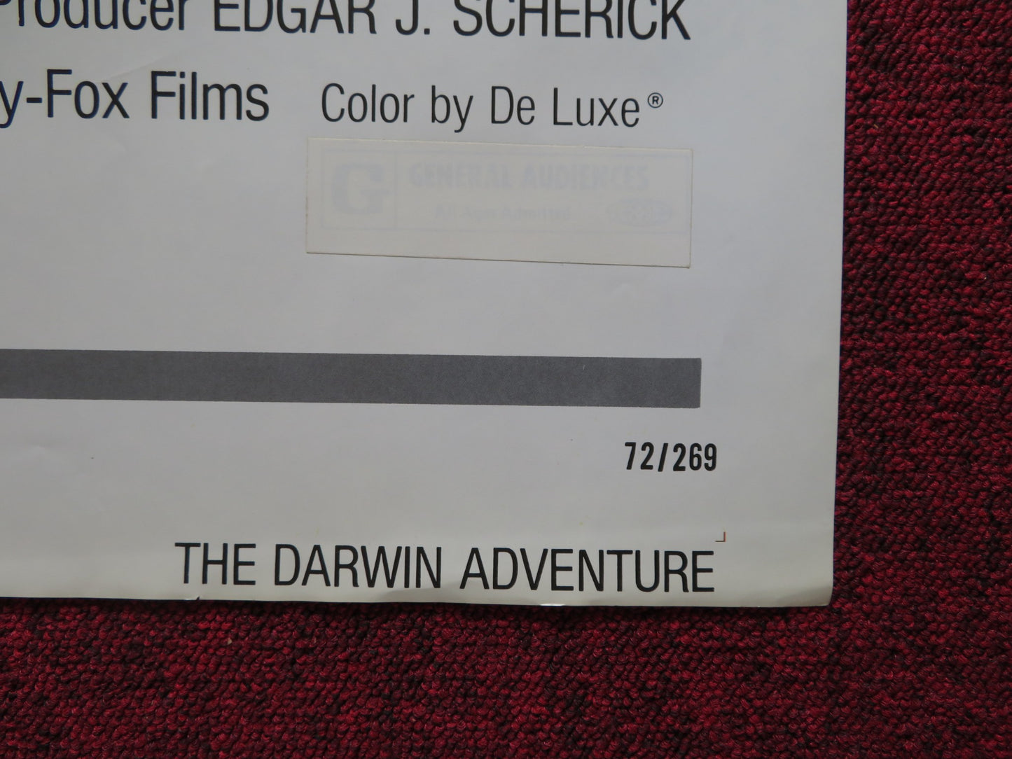 THE DARWIN ADVENTURE - STYLE B FOLDED US ONE SHEET POSTER NICHOLAS CLAY 1972