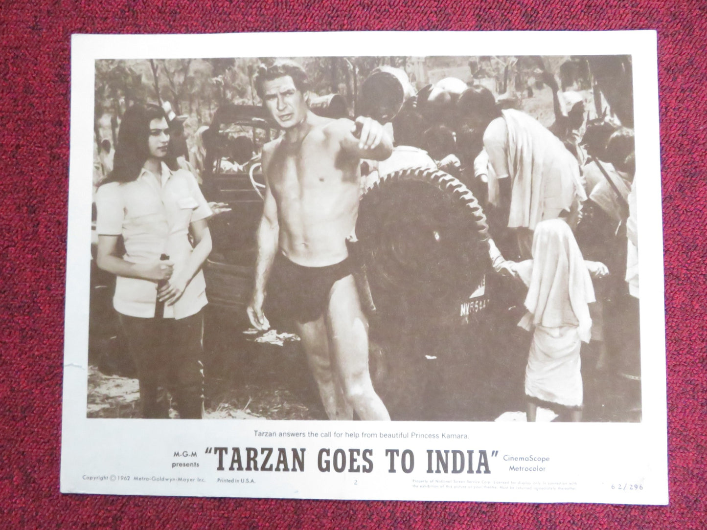 TARZAN GOES TO INDIA US LOBBY CARD FULL SET JOCK MAHONEY SIMI GAREWAL 1962