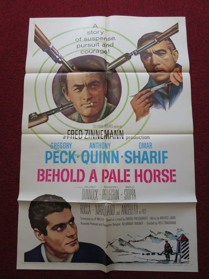 BEHOLD A PALEHORSE FOLDED US ONE SHEET POSTER GREGORY PECK ANTHONY QUINN 1964