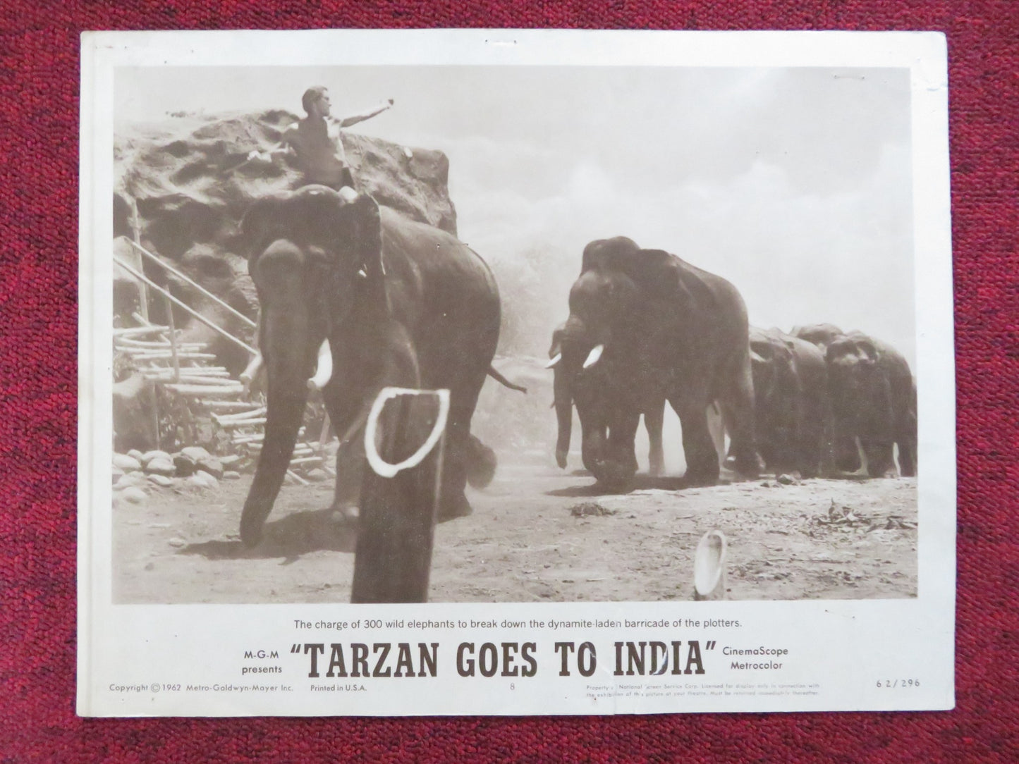 TARZAN GOES TO INDIA US LOBBY CARD FULL SET JOCK MAHONEY SIMI GAREWAL 1962