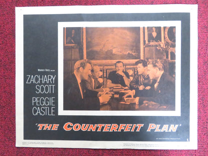 THE COUNTERFEIT PLAN US LOBBY CARD FULL SET ZACAHRY SCOTT PEGGIE CASTLE 1957