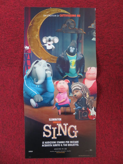 SING ITALIAN LOCANDINA POSTER REESE WITHERSPOON MCCONAUGHEY 2016