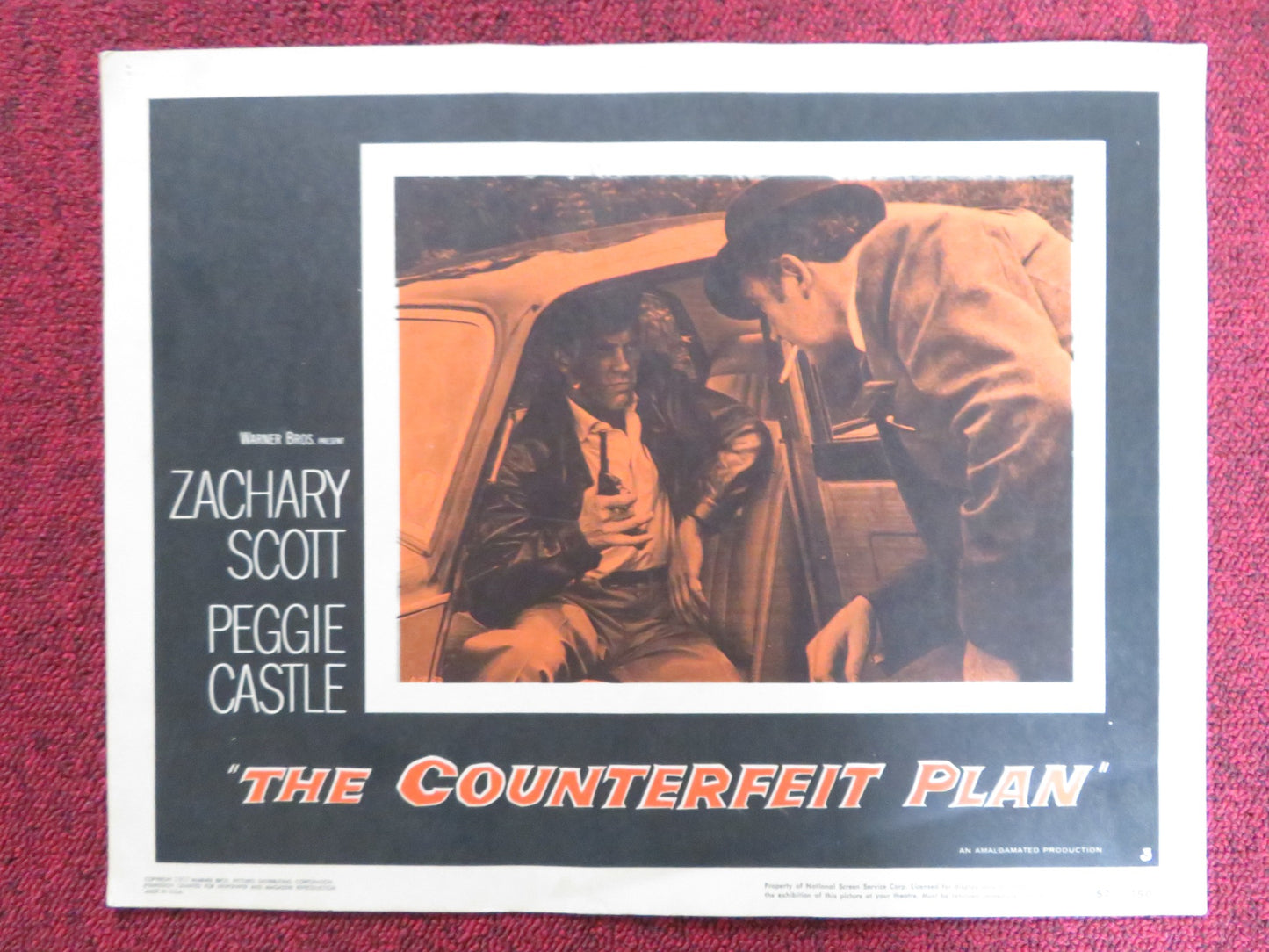 THE COUNTERFEIT PLAN US LOBBY CARD FULL SET ZACAHRY SCOTT PEGGIE CASTLE 1957