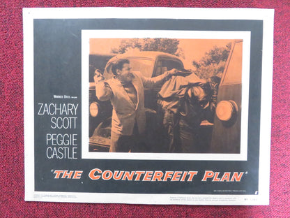 THE COUNTERFEIT PLAN US LOBBY CARD FULL SET ZACAHRY SCOTT PEGGIE CASTLE 1957