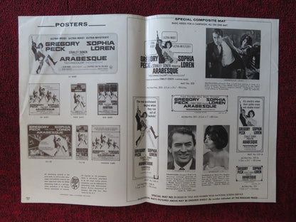 ARABESQUE - FOLDED PRESSBOOK UNCUT UNIVERSAL GREGORY PECK SOPHIA LOREN 1966