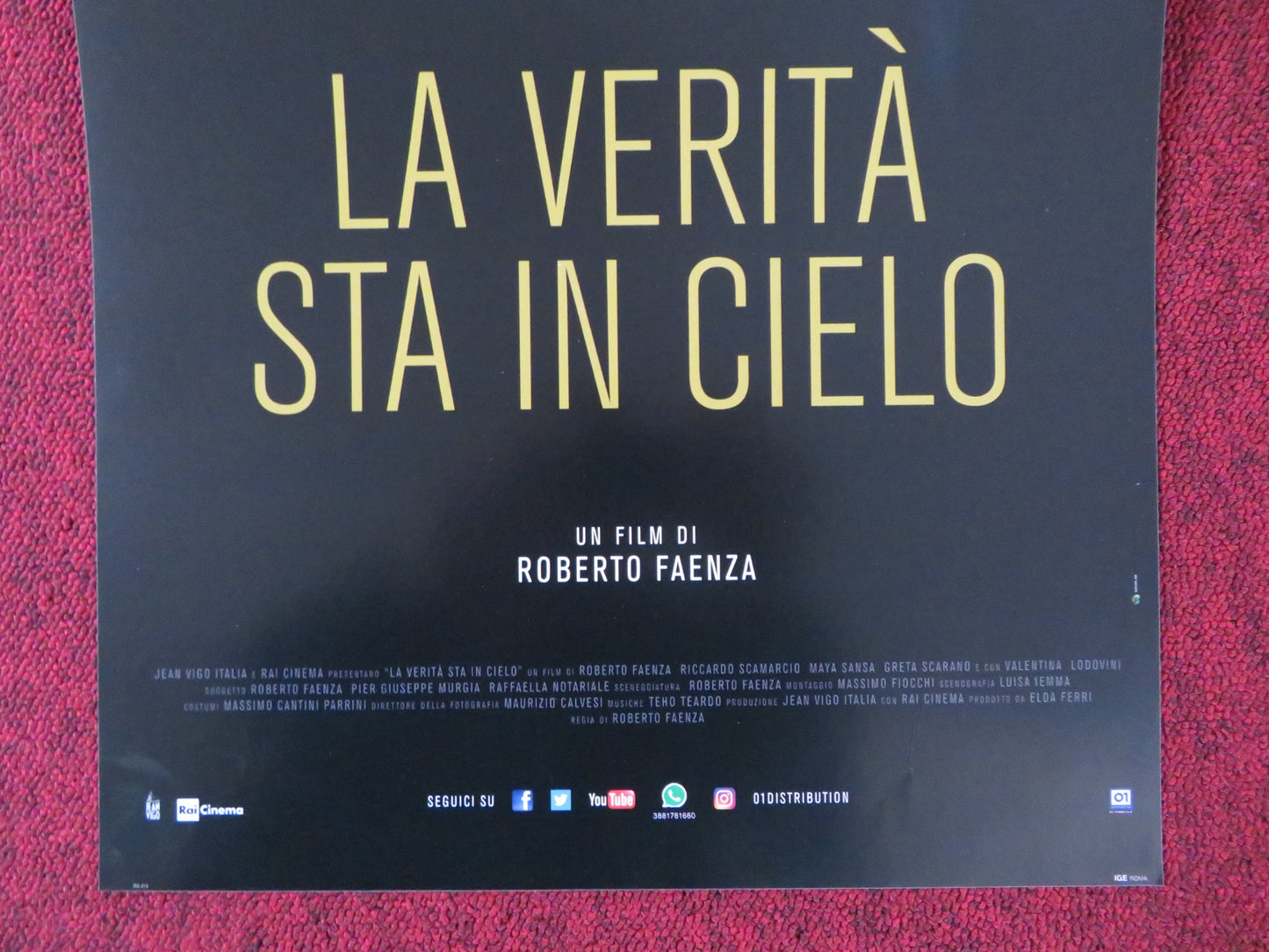 LA VERITA STA IN CIELO ITALIAN LOCANDINA POSTER RICCARDO SCAMARCIO 2016