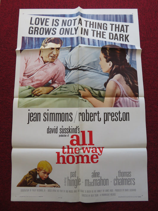 ALL THE WAY HOME FOLDED US ONE SHEET POSTER JEAN SIMMONS ROBERT PRESTON 1963