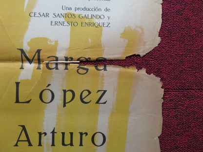 LA AGONIA DE SER MADRE / AGONY TO BE A MOTHER FOLDED MEXICAN POSTER LOPEZ 1970