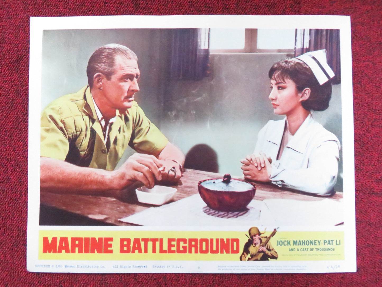 MARINE BATTLEGROUND US LOBBY CARD FULL SET JOCK MAHONEY PAT LI 1966