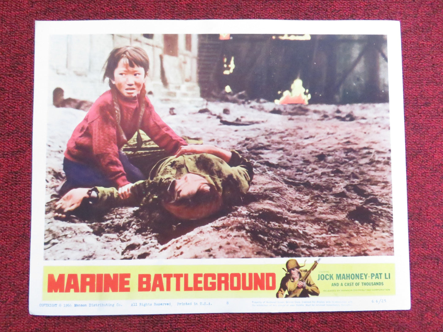 MARINE BATTLEGROUND US LOBBY CARD FULL SET JOCK MAHONEY PAT LI 1966