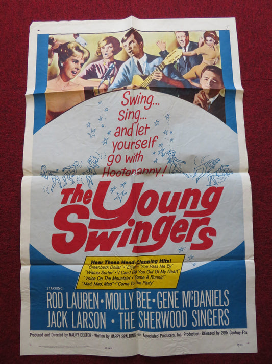 THE YOUNG SWINGERS FOLDED US ONE SHEET POSTER MOLLY BEE ROD LAUREN 1963