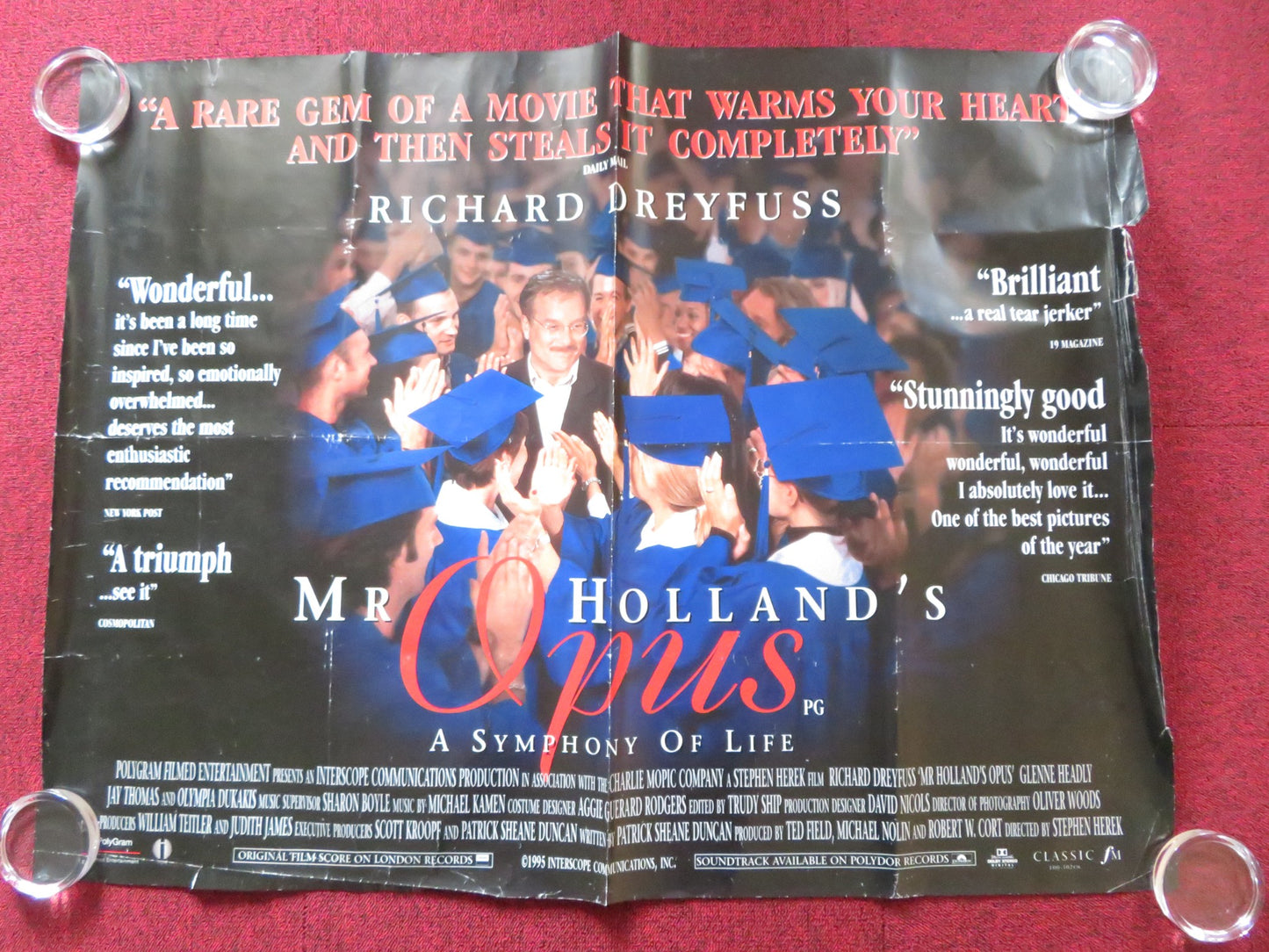 MR. HOLLAND'S OPUS UK QUAD (30"x 40") ROLLED POSTER RICHARD DREYFUSS 1995