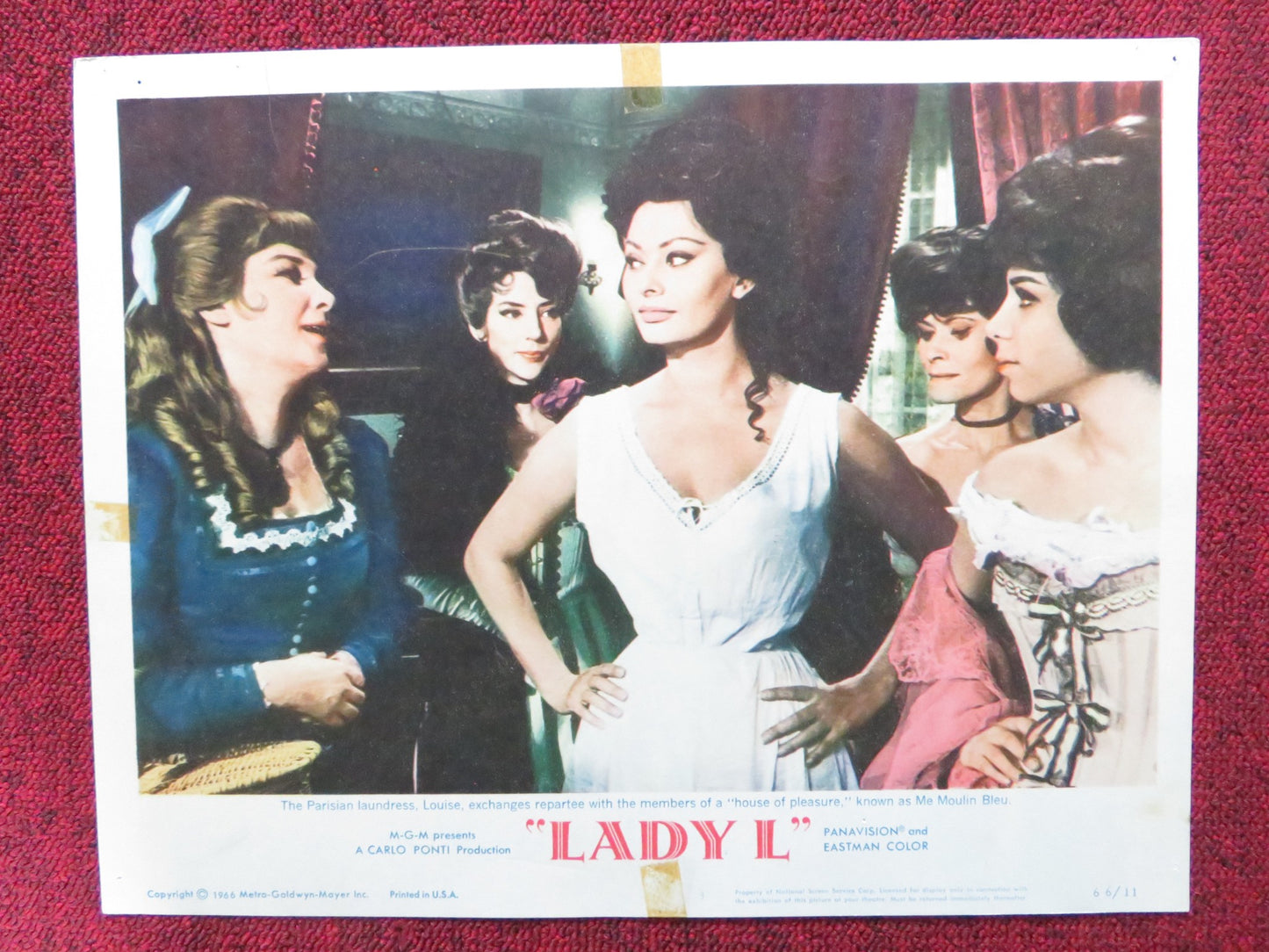 LADY L US LOBBY CARD FULL SET SOPHIA LOREN PAUL NEWMAN 1966