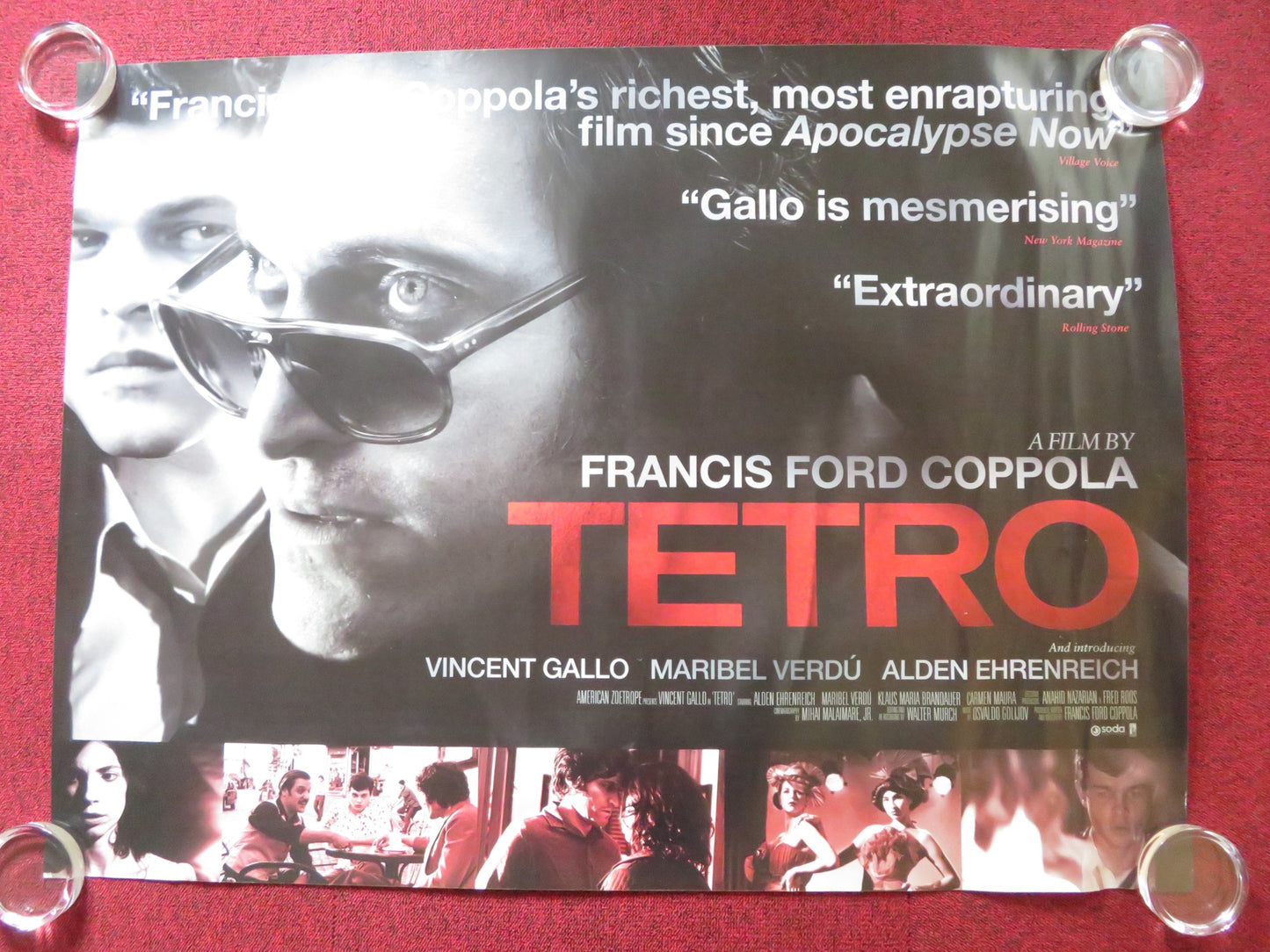 TETRO UK QUAD (30"x 40") ROLLED POSTER FRANCIS FORD COPPOLA VINCENT GALLO 2009