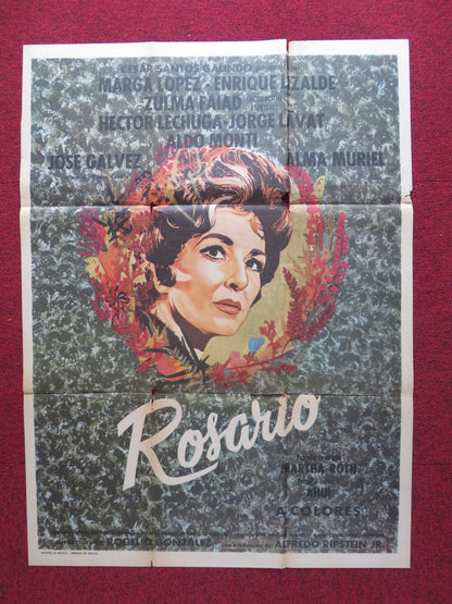 ROSARIO FOLDED MEXICAN POSTER MARGA LOPEZ ENRIQUE LIZALDE 1971