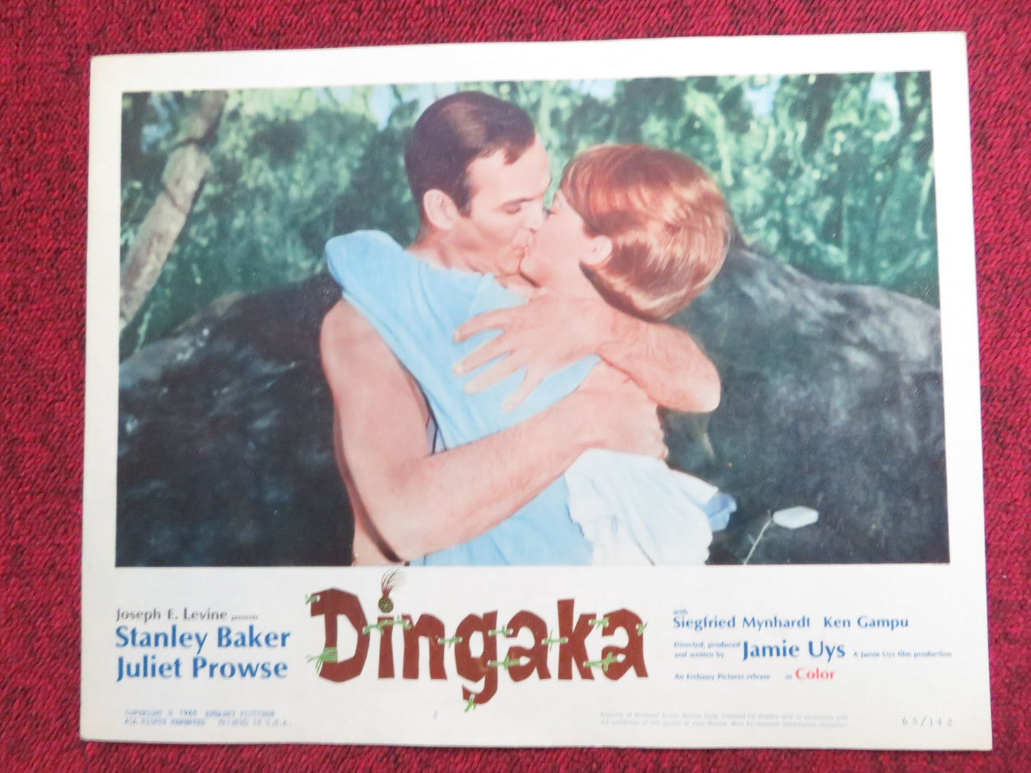 DINGAKA US LOBBY CARD FULL SET STANLEY BAKER JULIET PROWSE 1965