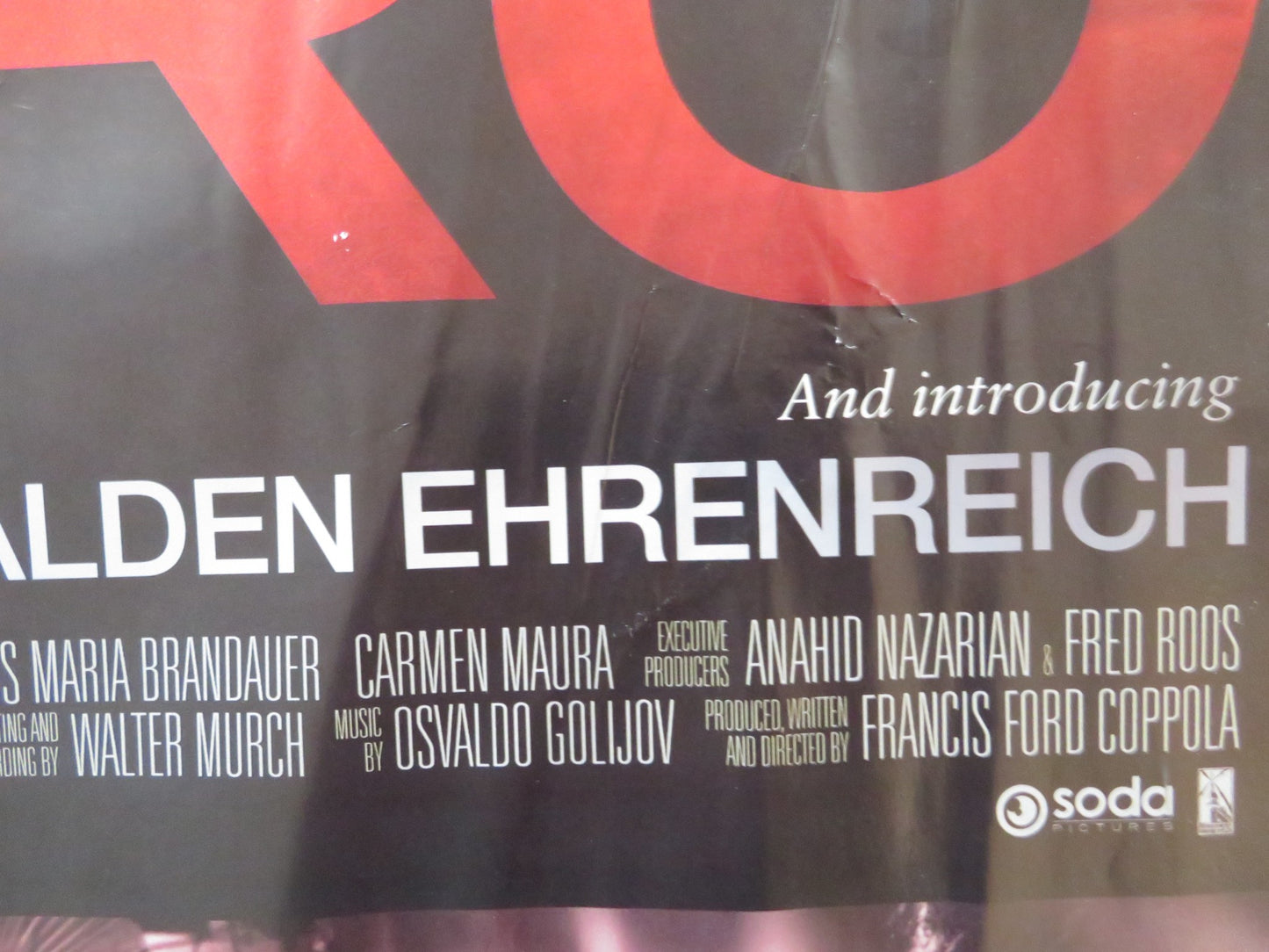 TETRO UK QUAD (30"x 40") ROLLED POSTER FRANCIS FORD COPPOLA VINCENT GALLO 2009