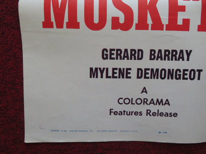 FIGHTING MUSKETEERS FOLDED US ONE SHEET POSTER  GERARD BARRAY M. DEMONGEOT 1963