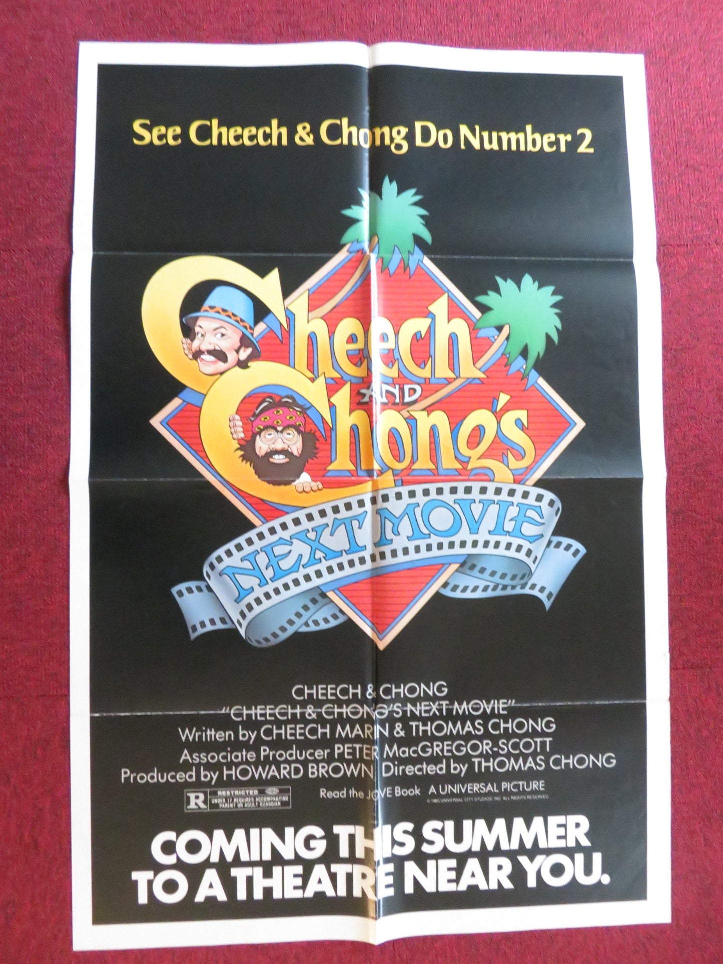 CHEECH AND CHONG'S NEXT MOVIE FOLDED US ONE SHEET POSTER CHEECH MARIN 1980