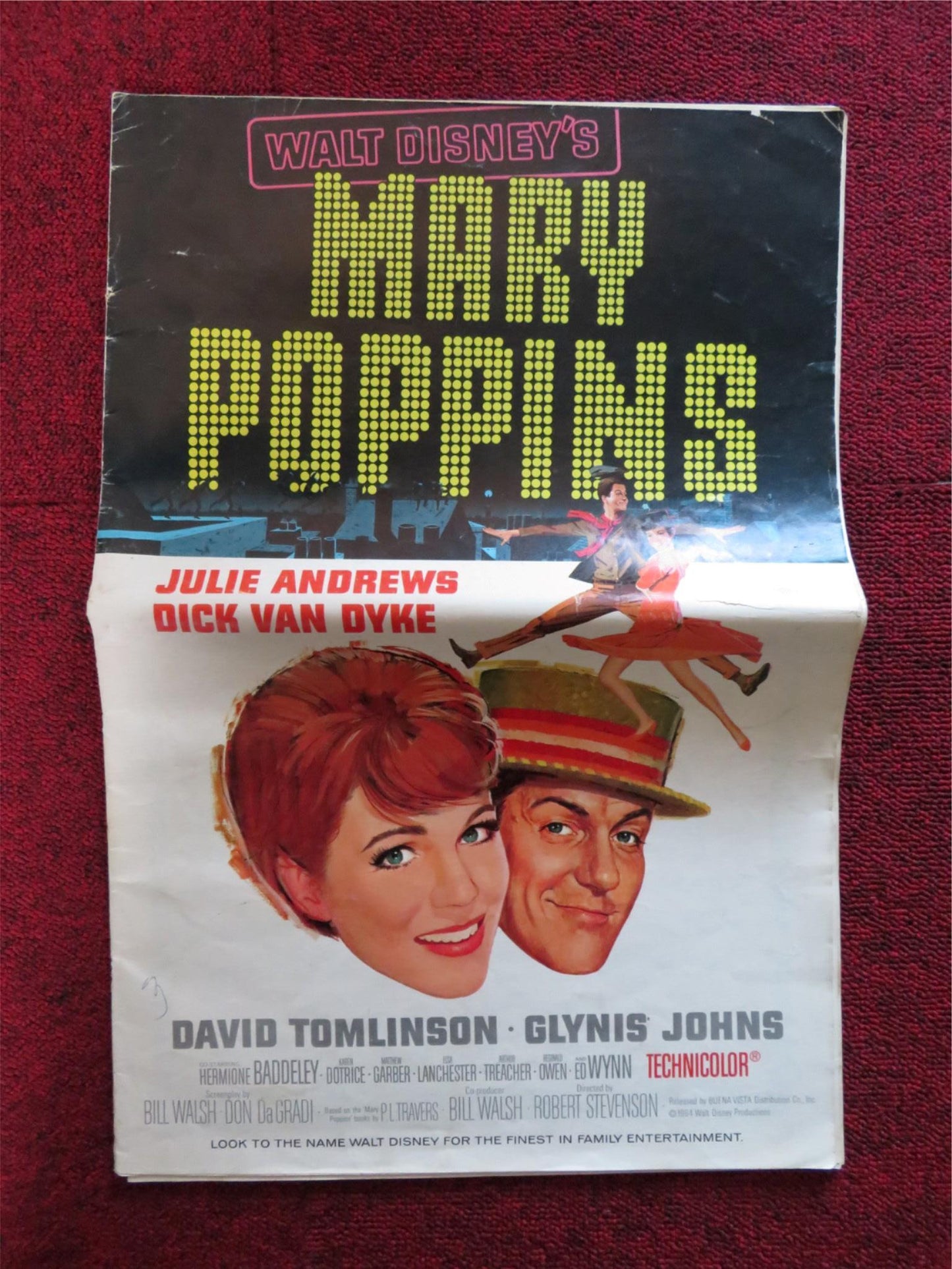 MARY POPPINS FOLDED PRESSBOOK CUT BUENA VISTA DISNEY JULIE ANDREWS 1964