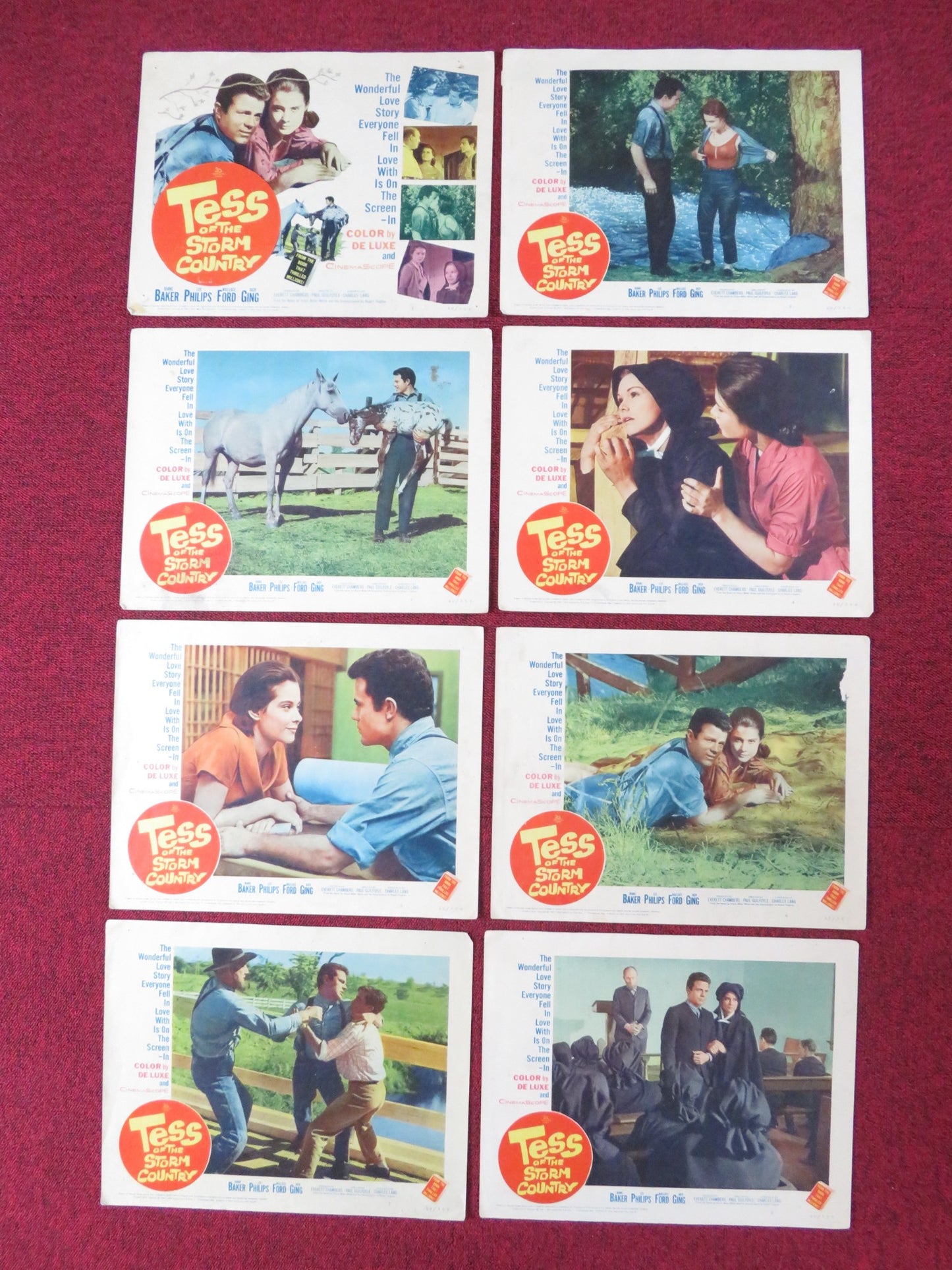 TESS OF THE STORM COUNTRY US LOBBY CARD FULL SET DIANE BAKER LEE PHILIPS 1960