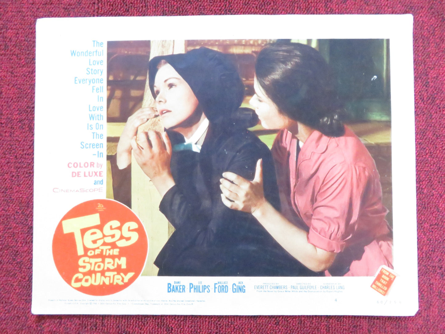 TESS OF THE STORM COUNTRY US LOBBY CARD FULL SET DIANE BAKER LEE PHILIPS 1960