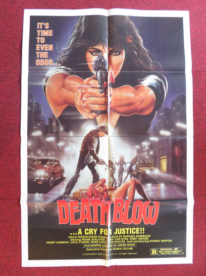 DEATH BLOW: A CRY FOR JUSTICE FOLDED US ONE SHEET POSTER FRANK STALLONE 1987