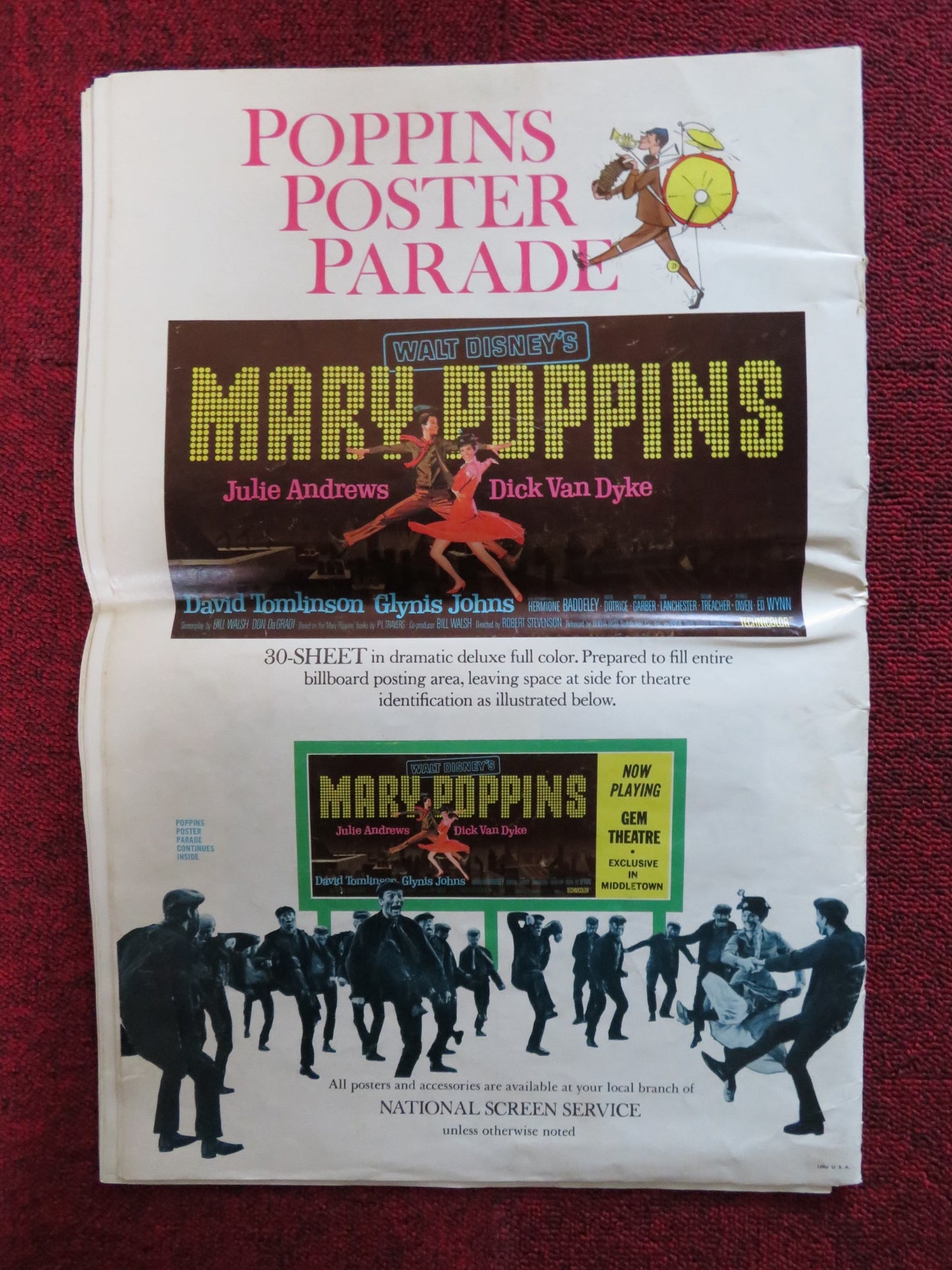 MARY POPPINS FOLDED PRESSBOOK CUT BUENA VISTA DISNEY JULIE ANDREWS 1964