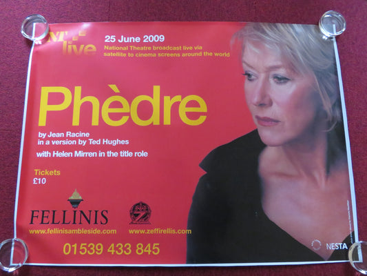 PHEDRE NATIONAL THEATRE LIVE UK QUAD (30"x 40") ROLLED POSTER HELEN MIRREN 2009