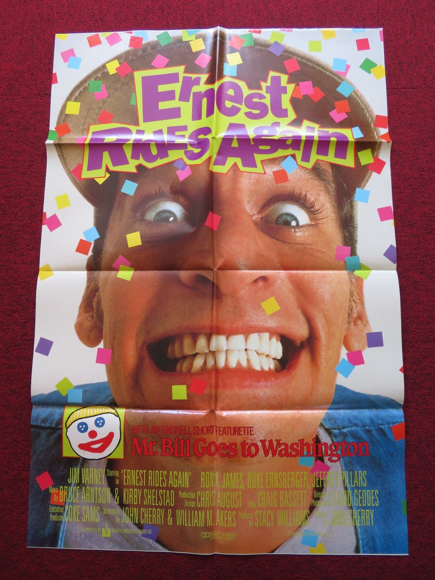 ERNEST RIDES AGAIN FOLDED US ONE SHEET POSTER JIM VARNEY RON K. JAMES 1993