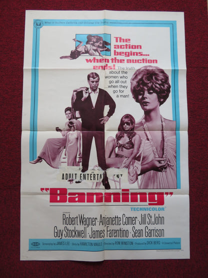 BANNING FOLDED US ONE SHEET POSTER ROBERT WAGNER ANJANETTE COMER 1967