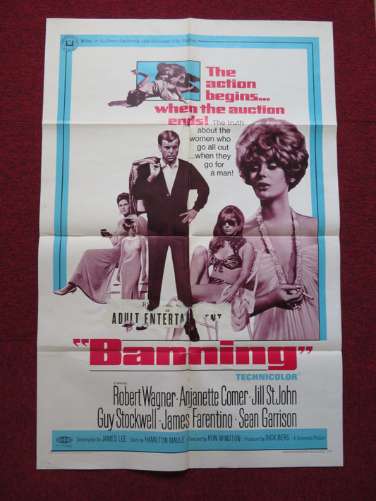 BANNING FOLDED US ONE SHEET POSTER ROBERT WAGNER ANJANETTE COMER 1967