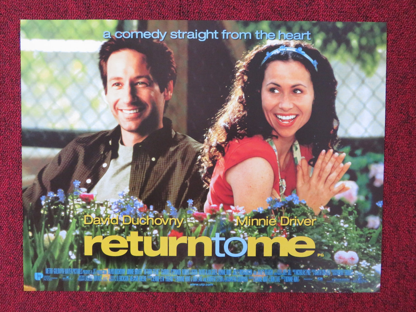 RETURN TO ME UK MINI QUAD POSTER DAVID DUCHOVNY MINNIE DRIVER 2000