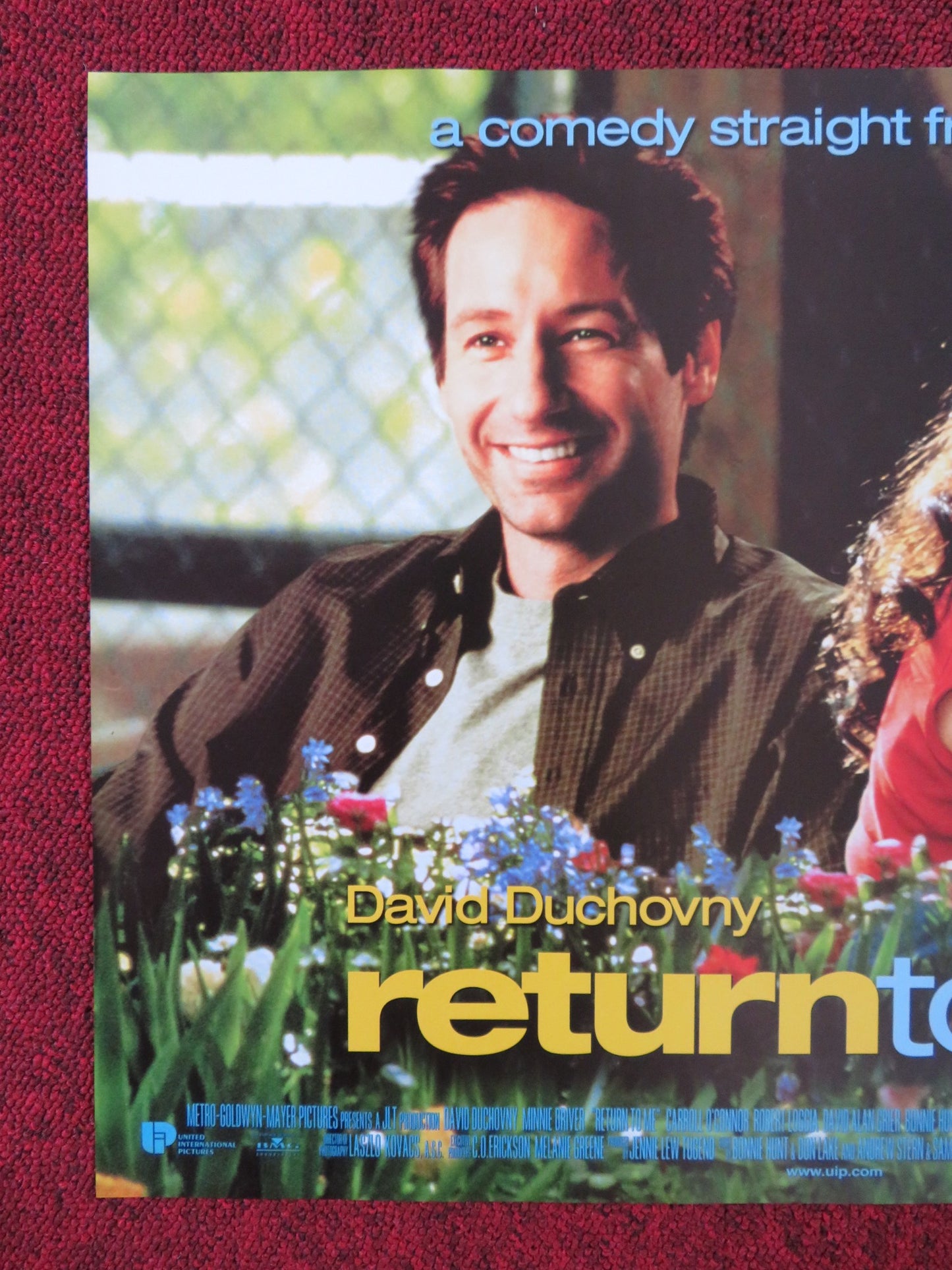 RETURN TO ME UK MINI QUAD POSTER DAVID DUCHOVNY MINNIE DRIVER 2000