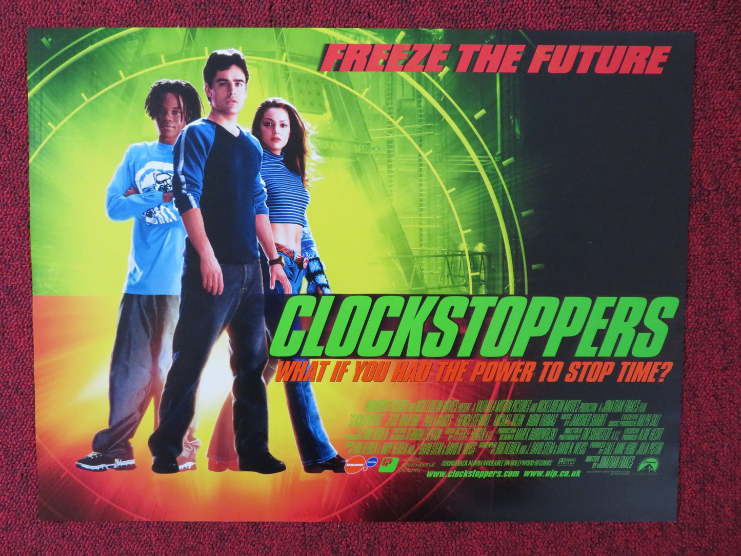 CLOCKSTOPPERS UK MINI QUAD POSTER JESSE BRADFORD FRENCH STEWART 2002