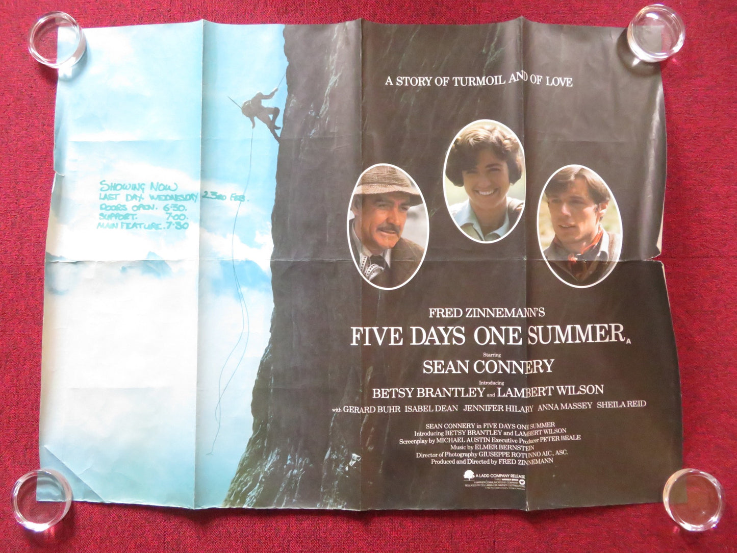 FIVE DAYS ONE SUMMMER UK QUAD (30"x 40") ROLLED POSTER SEAN CONNERY 1982