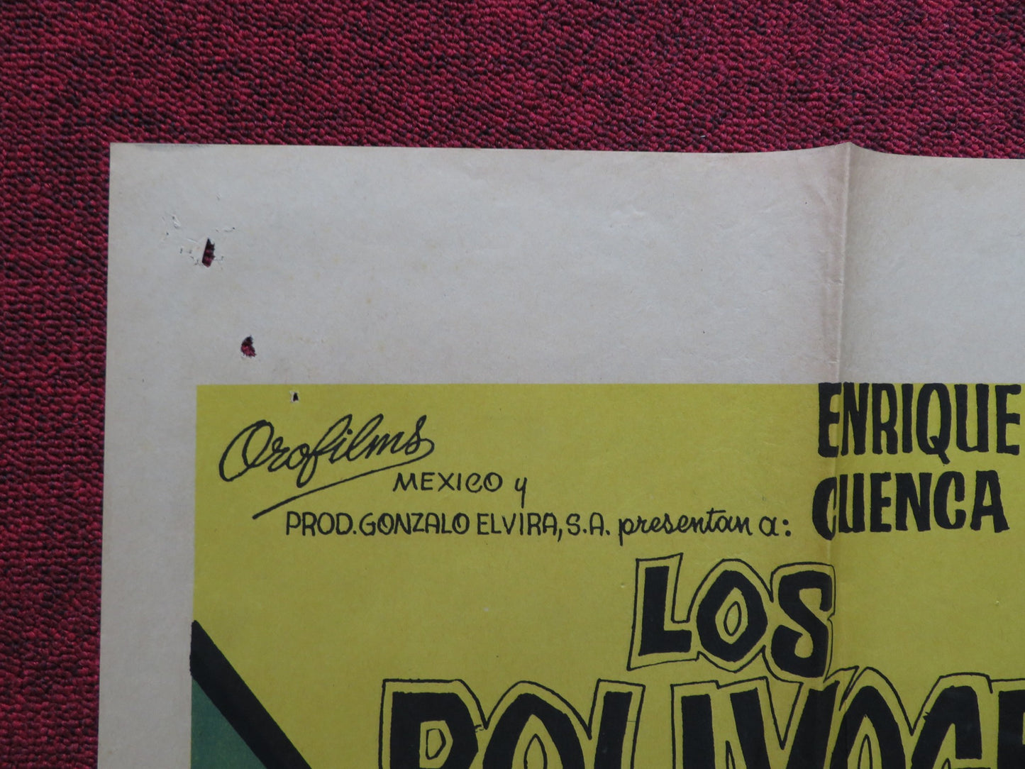 LOS POLIVOCES 88 FOLDED MEXICAN POSTER ENRIQUE CUENCA EDUARDO MANZANO 1988