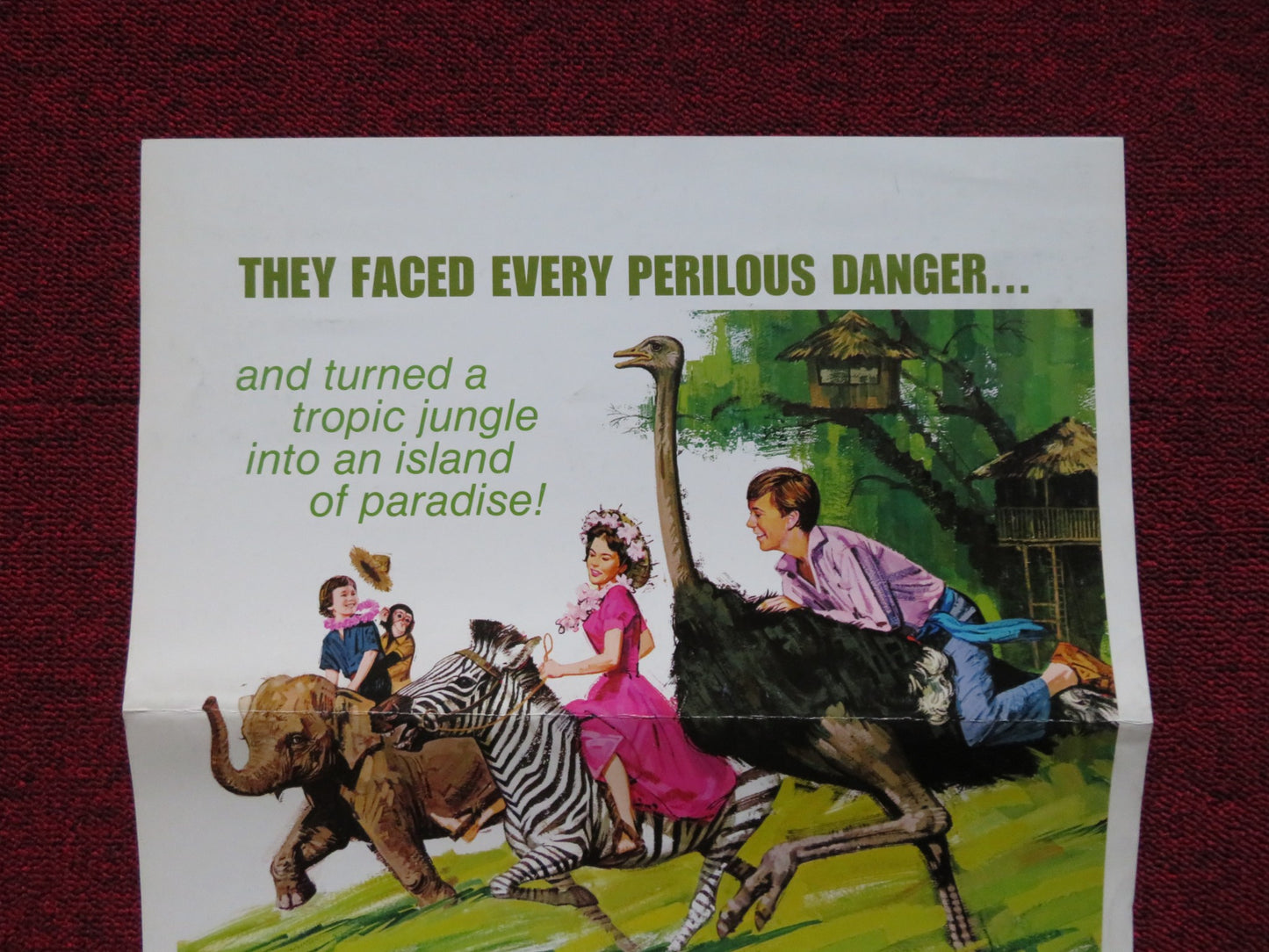 SWISS FAMILY ROBINSON FOLDED US INSERT POSTER JOHN MILLS DOROTHY MCGUIRE R1975