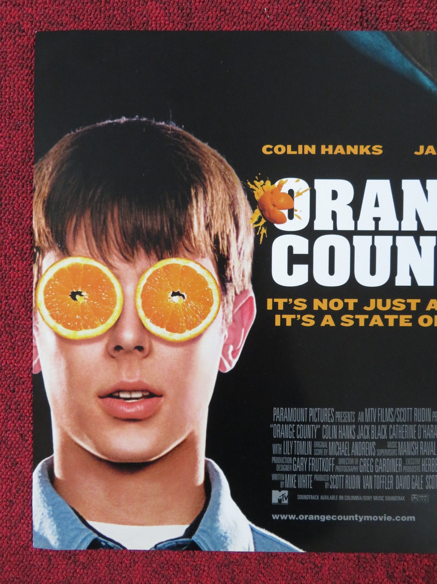 ORANGE COUNTY UK MINI QUAD POSTER COLIN HANKS JACK BLACK 2002