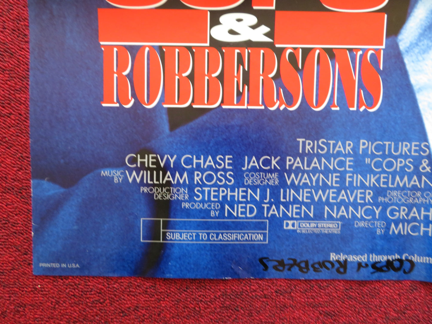 COPS & ROBBERSONS FOLDED US ONE SHEET POSTER CHEVY CHASE JACK PALANCE 1994