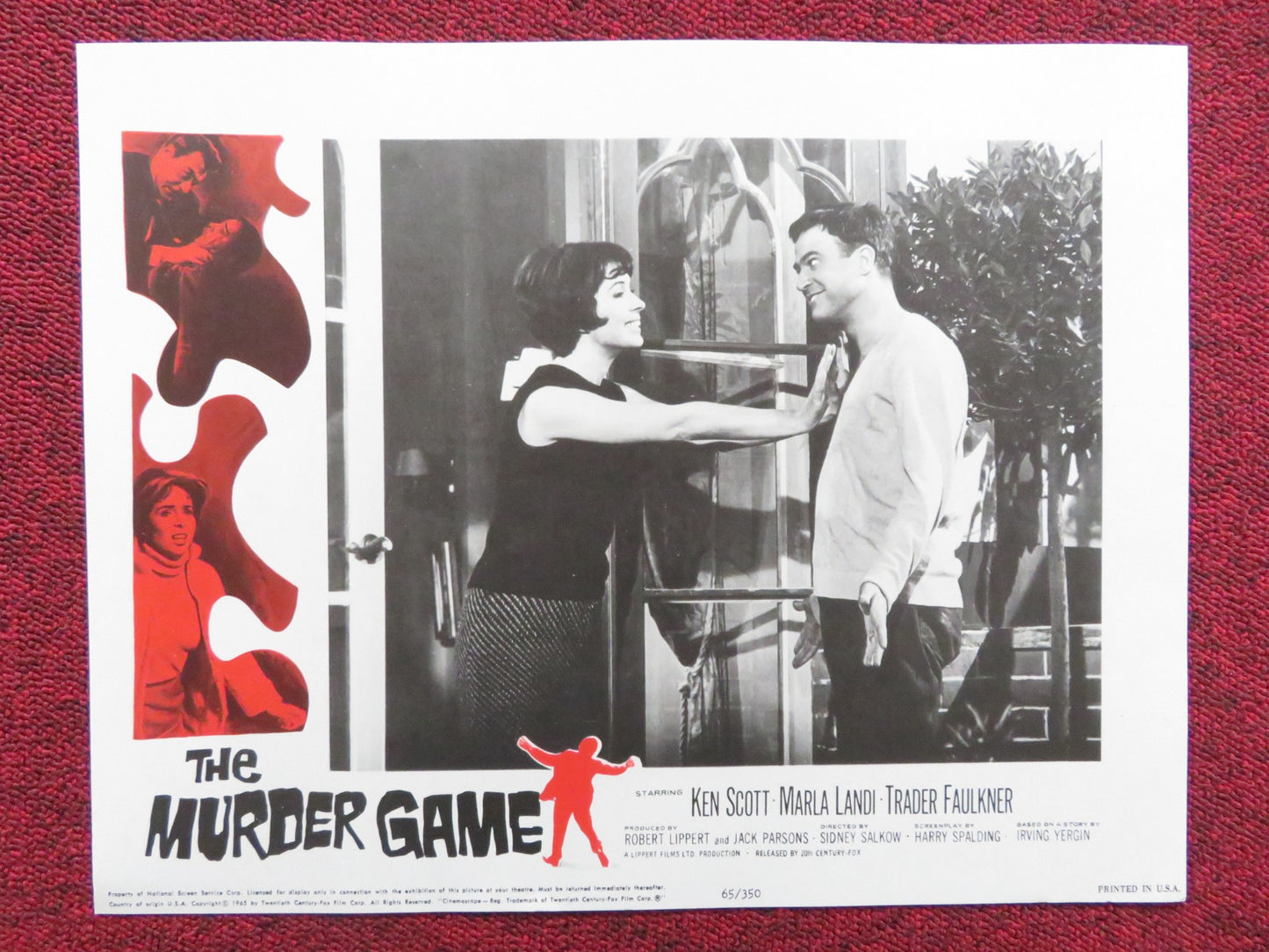 THE MURDER GAME US LOBBY CARD FULL SET KEN SCOTT MARLA LANDI 1965