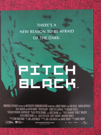 PITCH BLACK UK MINI QUAD POSTER VIN DIESEL RADHA MITCHELL 2000